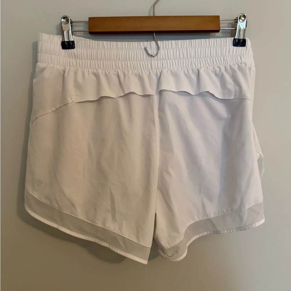 Women's White Athleta Running Shorts - Picture 2 of 4